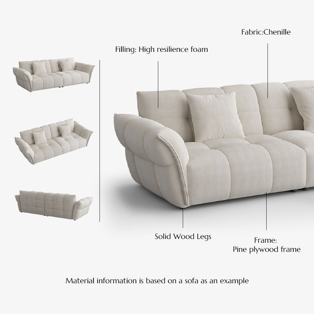 Sponge Beige Chenille Sofas & Loveseats