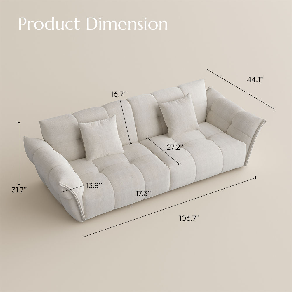 Sponge Beige Chenille Sofas & Loveseats
