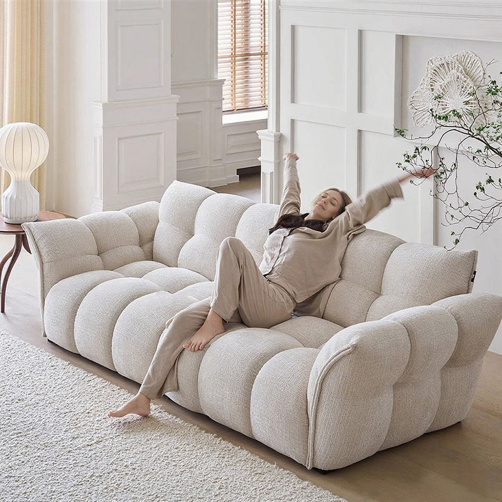 Sponge Beige Chenille Sofas & Loveseats