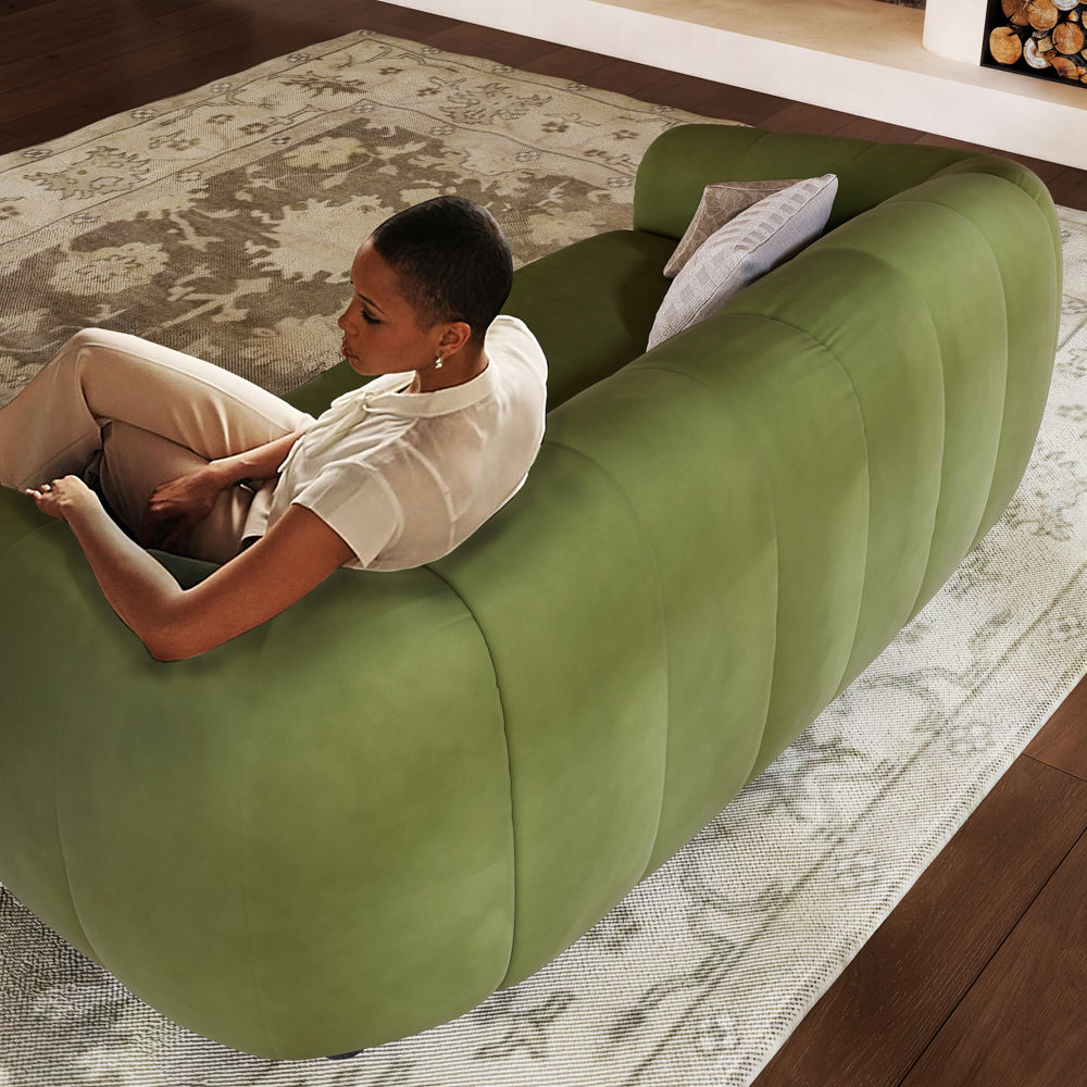 Home Theater Green Velvet Sofas & Loveseats