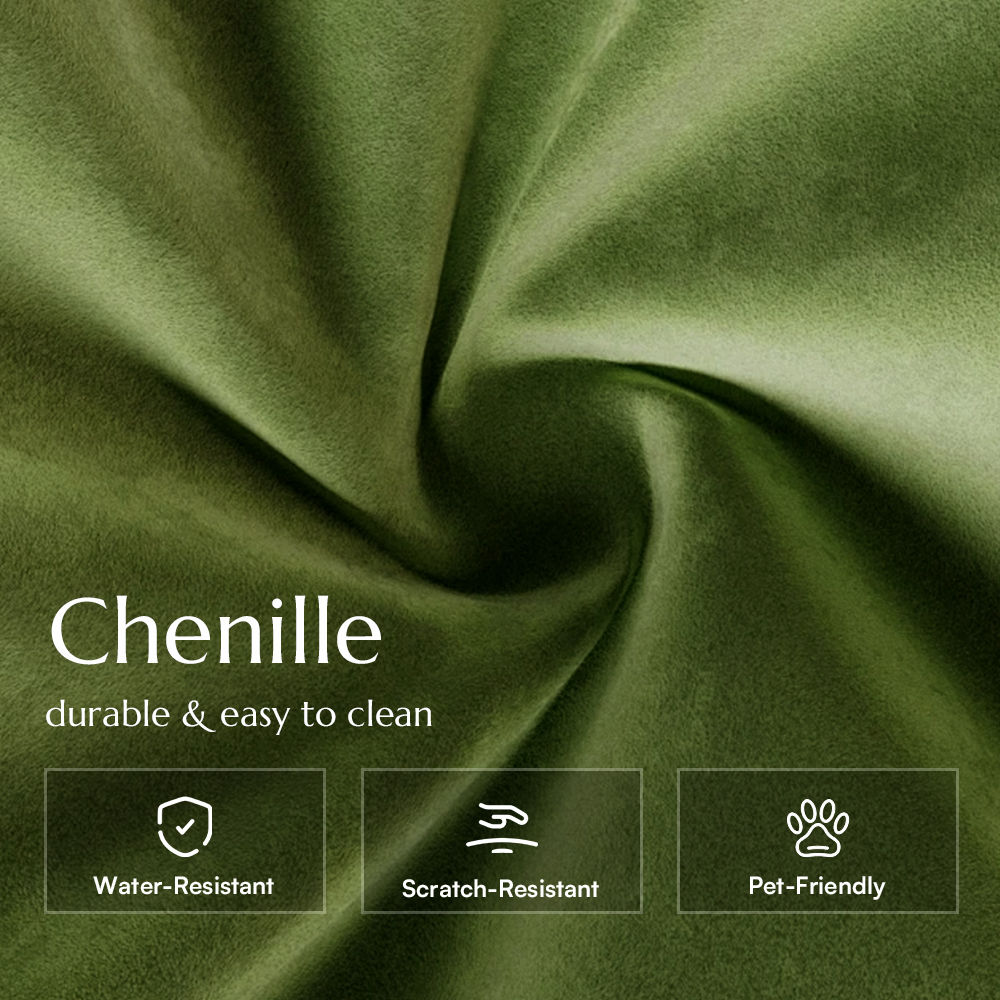 Partly Assemble Green Chenille Sofas & Loveseats