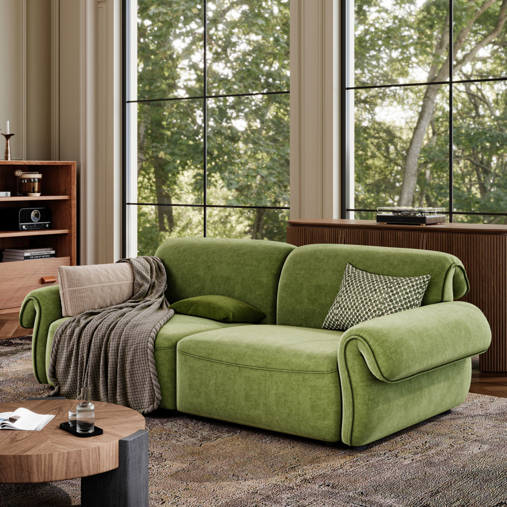Pure Color Green Chenille Sofas & Loveseats