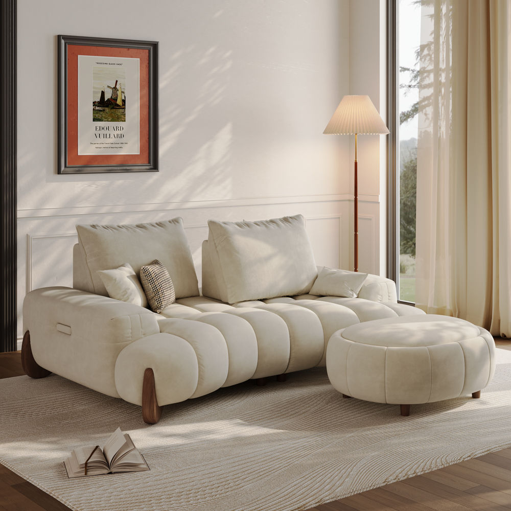 Partial Assembly Required Beige Fabric Sofas & Loveseats