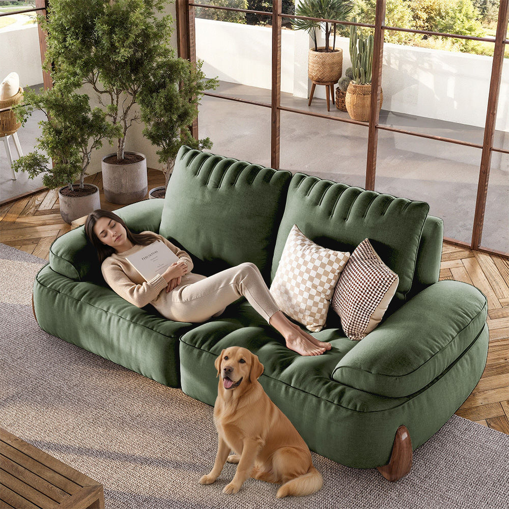 Sofas & Loveseats Green Fabric Sofas & Loveseats