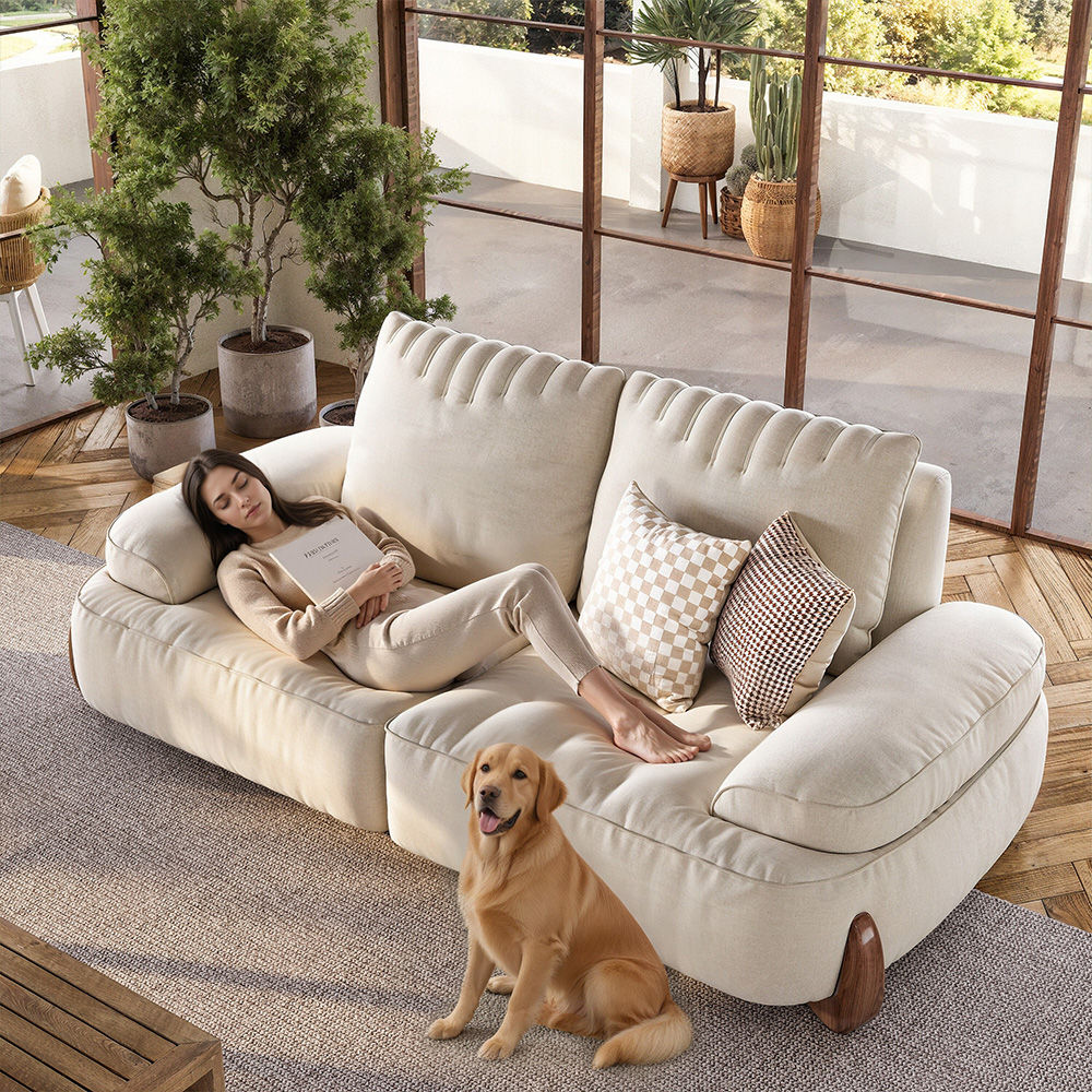 Bedroom Beige Fabric Sofas & Loveseats