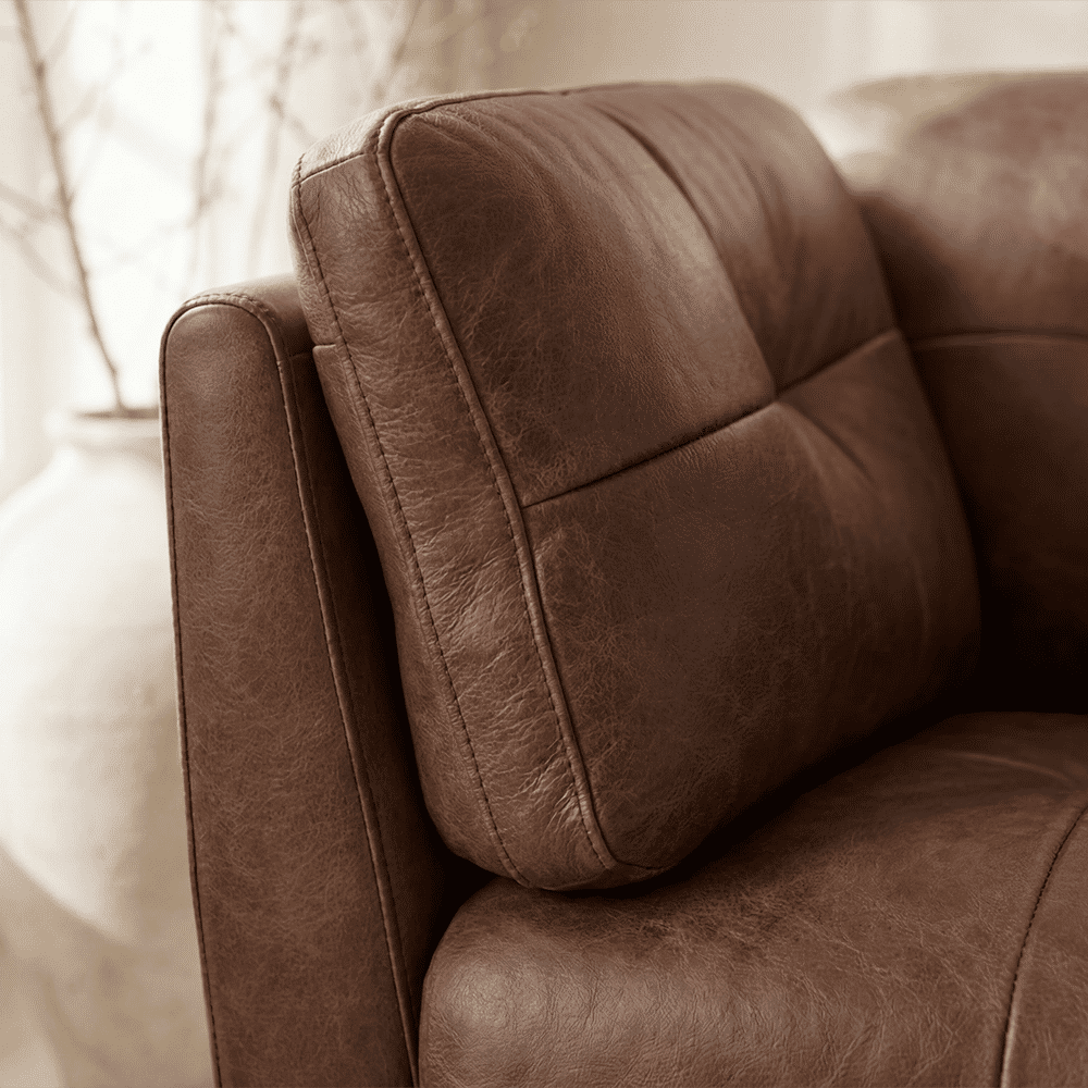 Walnut Color Genuine Leather Sofas & Loveseats