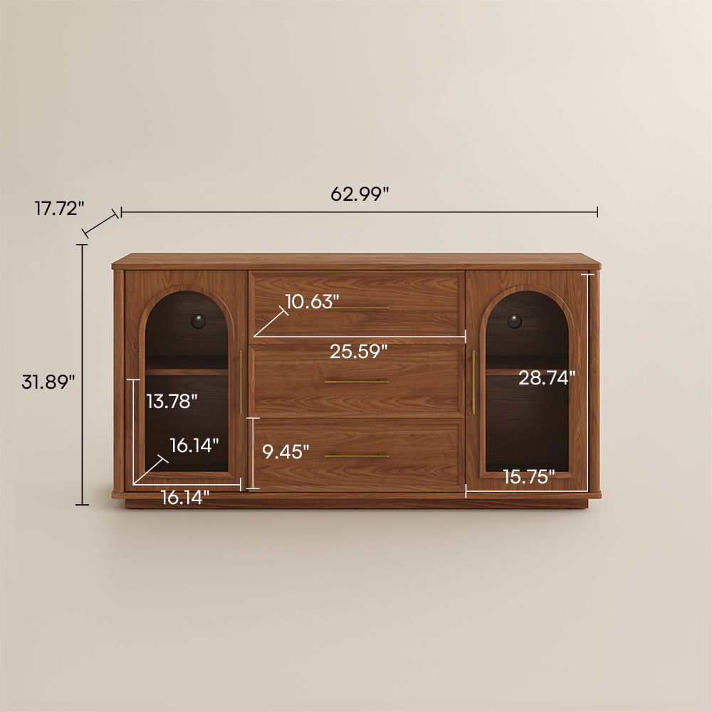 Fully Assemble Walnut Color Engineered Wood Storage Cabinets