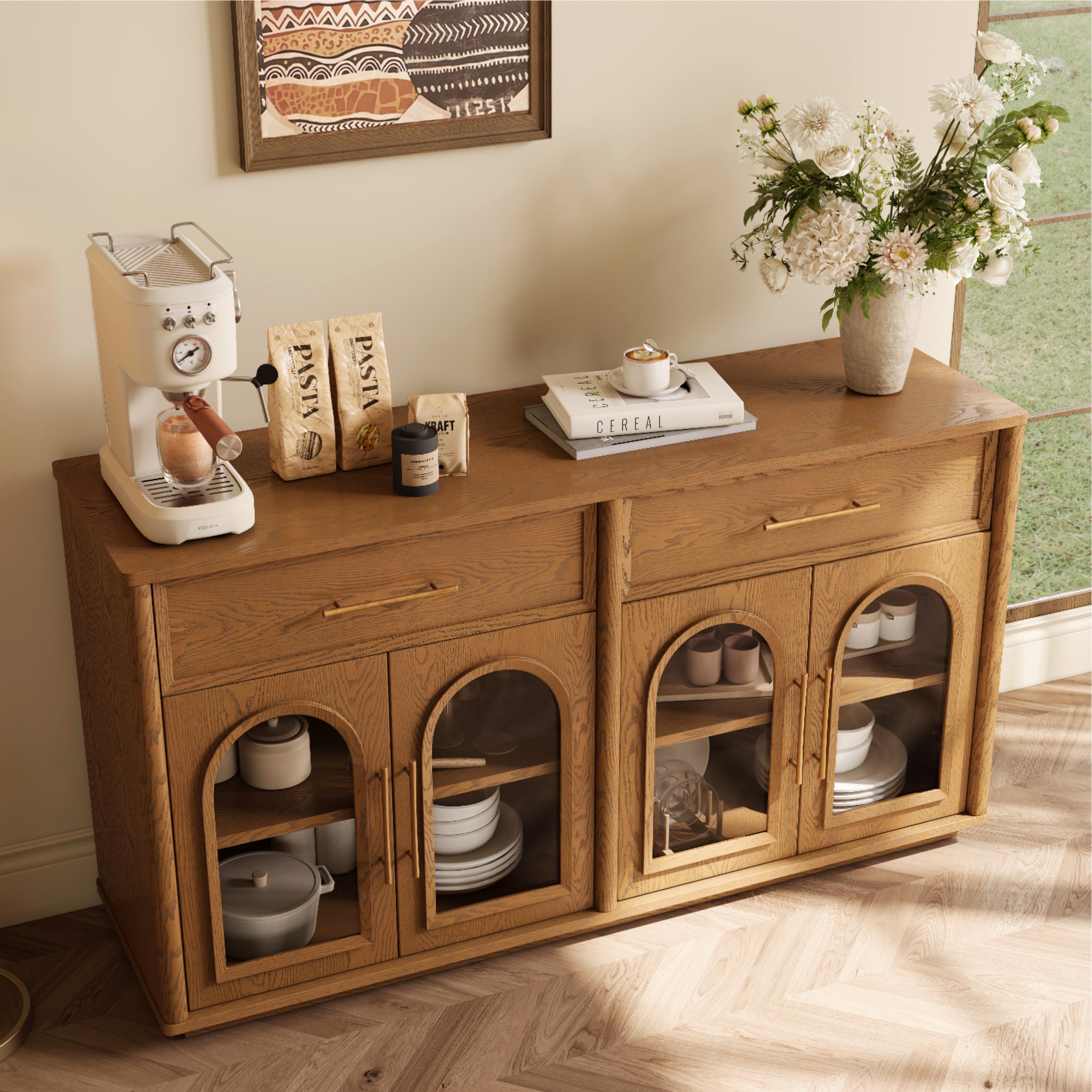 Storage Light Walnut Color Engineered Wood Storage Cabinets