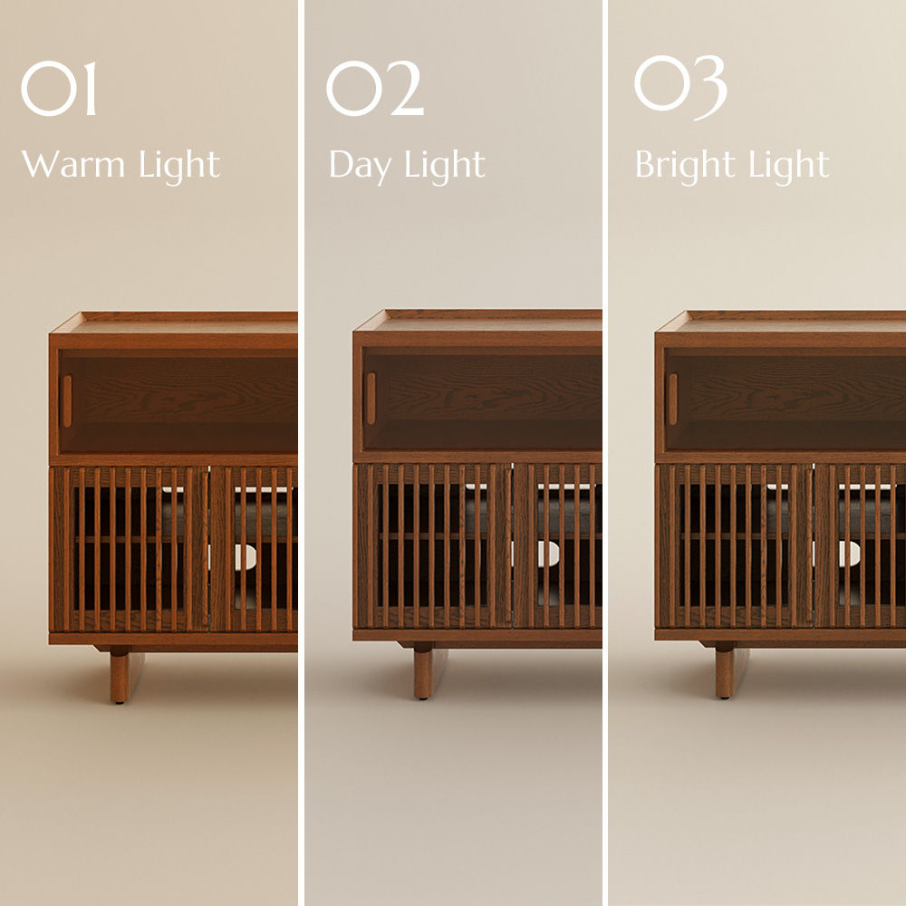 USB Port Chestnut Engineered Wood Storage Cabinets