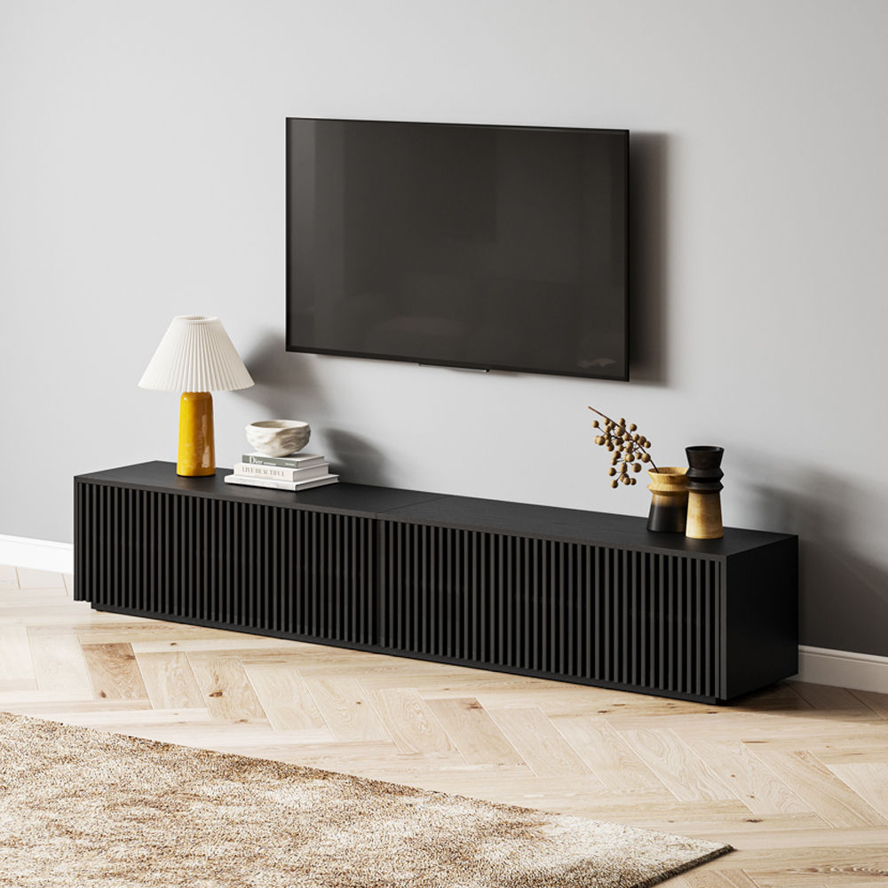 Mid Century Modern Black Plywood TV Stands