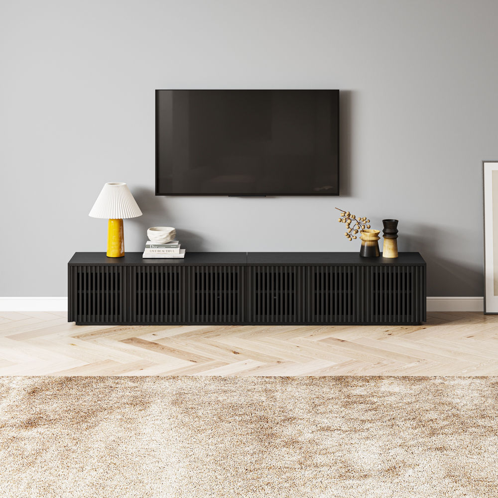 Mid Century Modern Black Plywood TV Stands