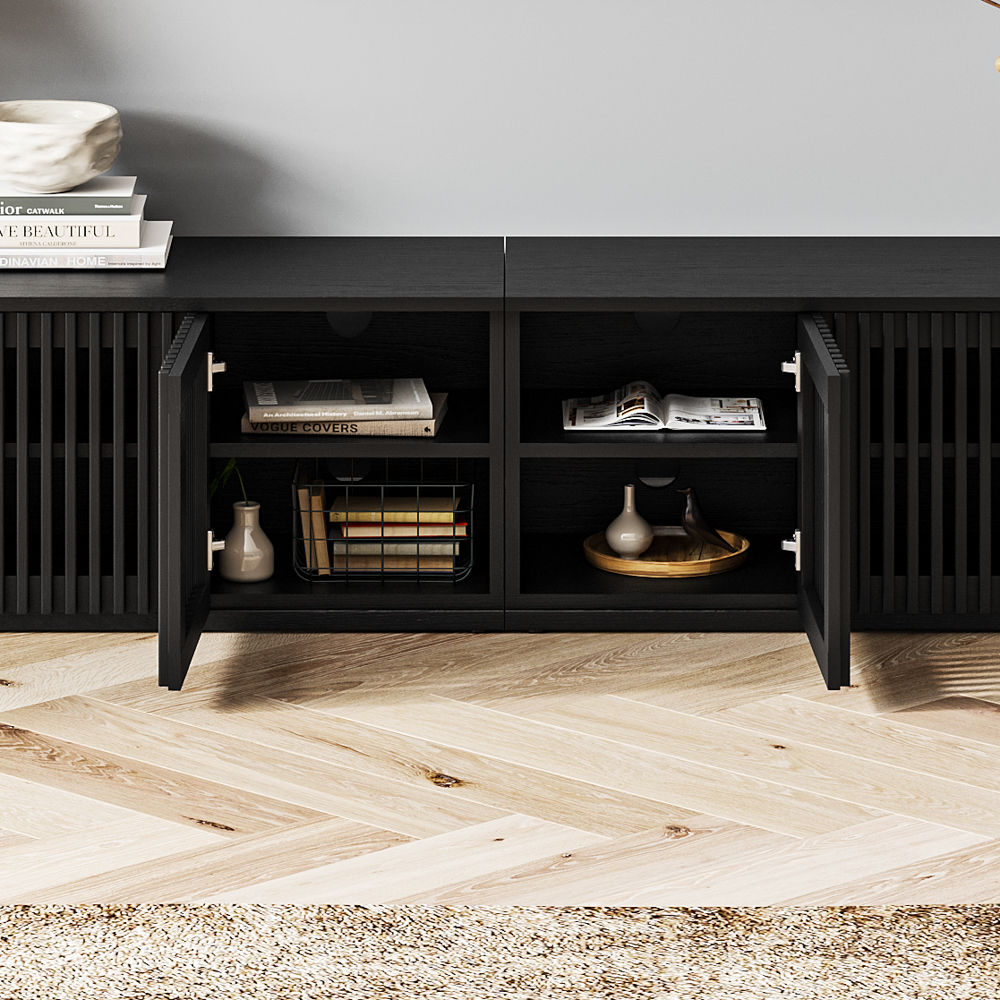 Modern Minimalist Black Plywood TV Stands