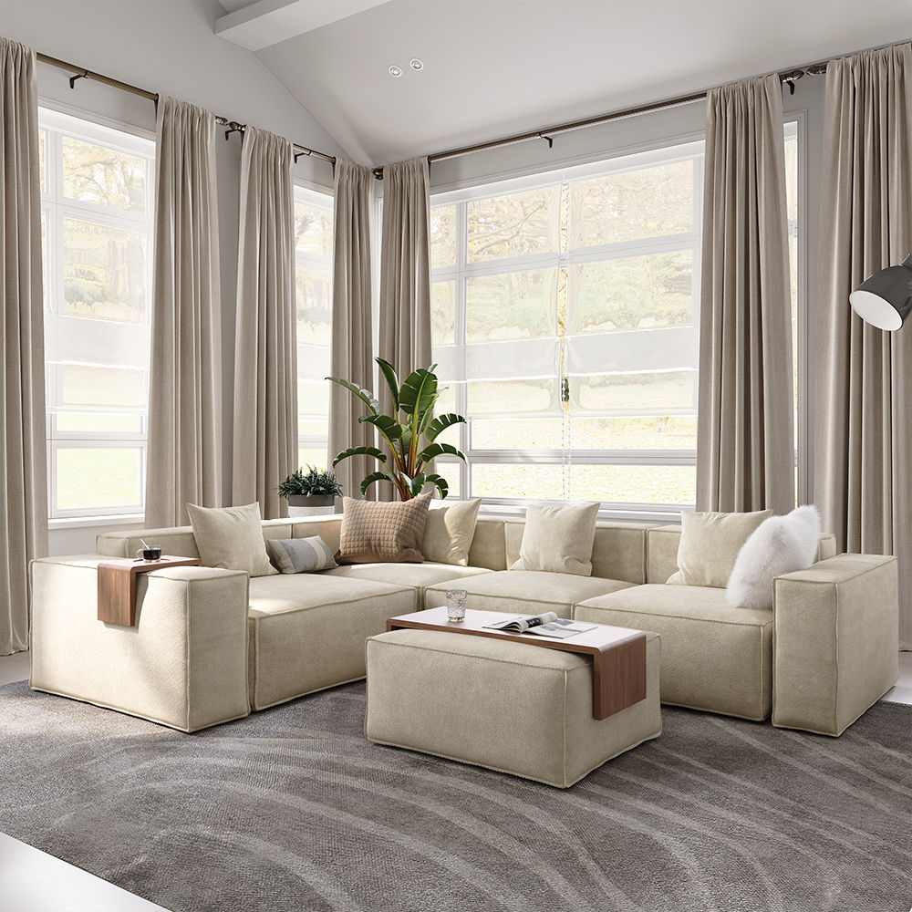 Rectangular Walnut Color MDF Tables