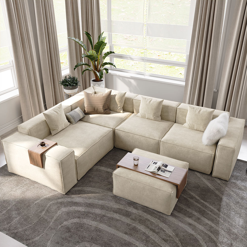 Rectangular Walnut Color MDF Tables