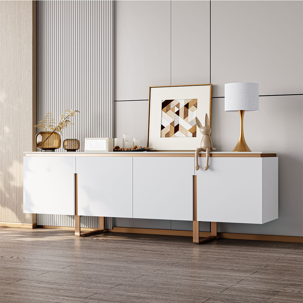 Modern White Engineered Wood TV Stands