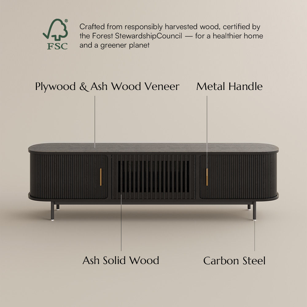 Living Room Black Plywood TV Stands
