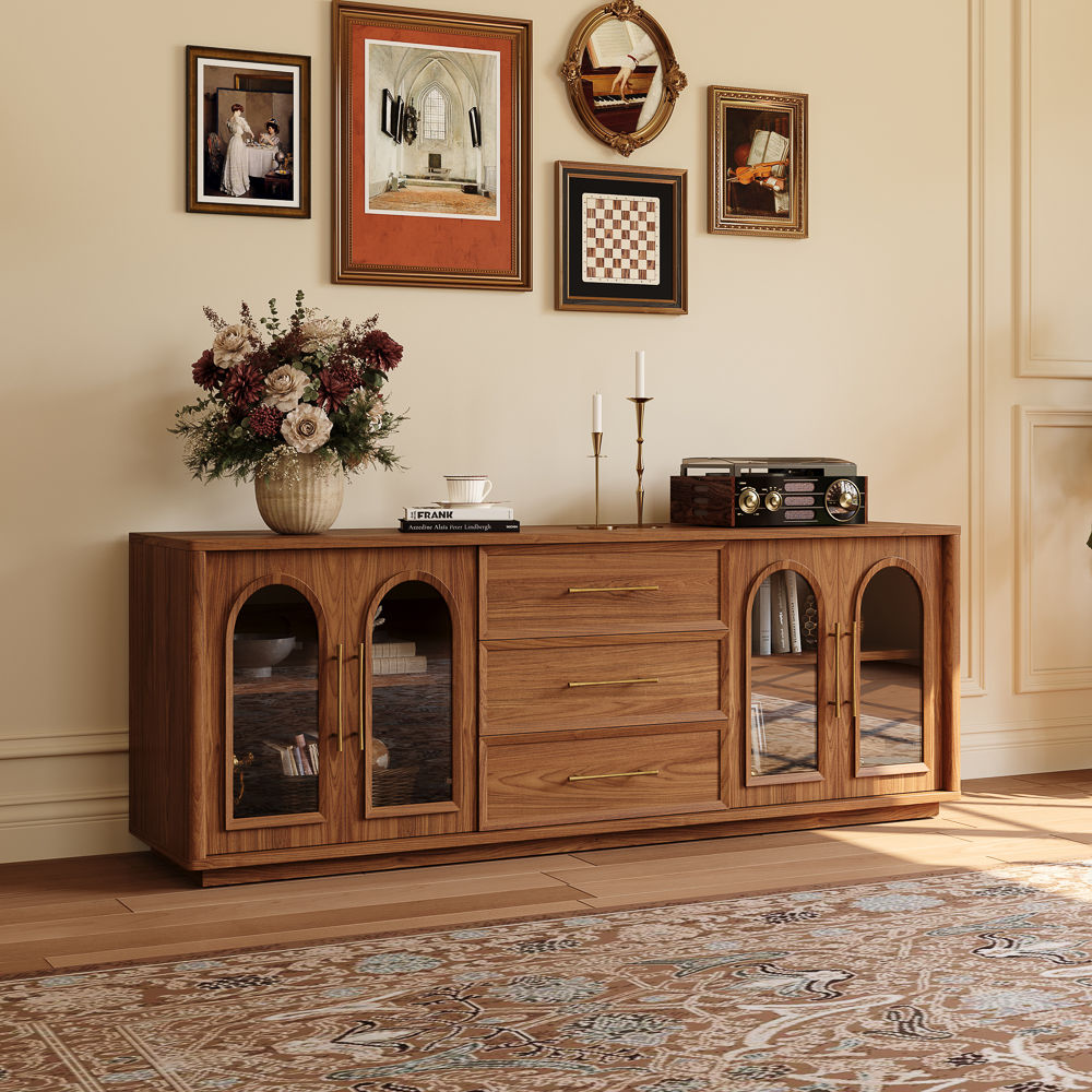 Walnut Color Walnut Color Engineered Wood TV Stands