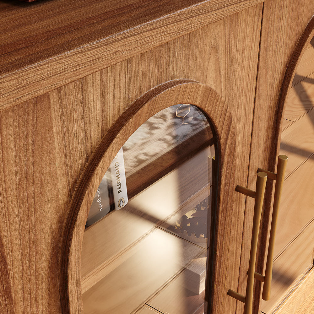 Cloister Walnut Color Engineered Wood TV Stands