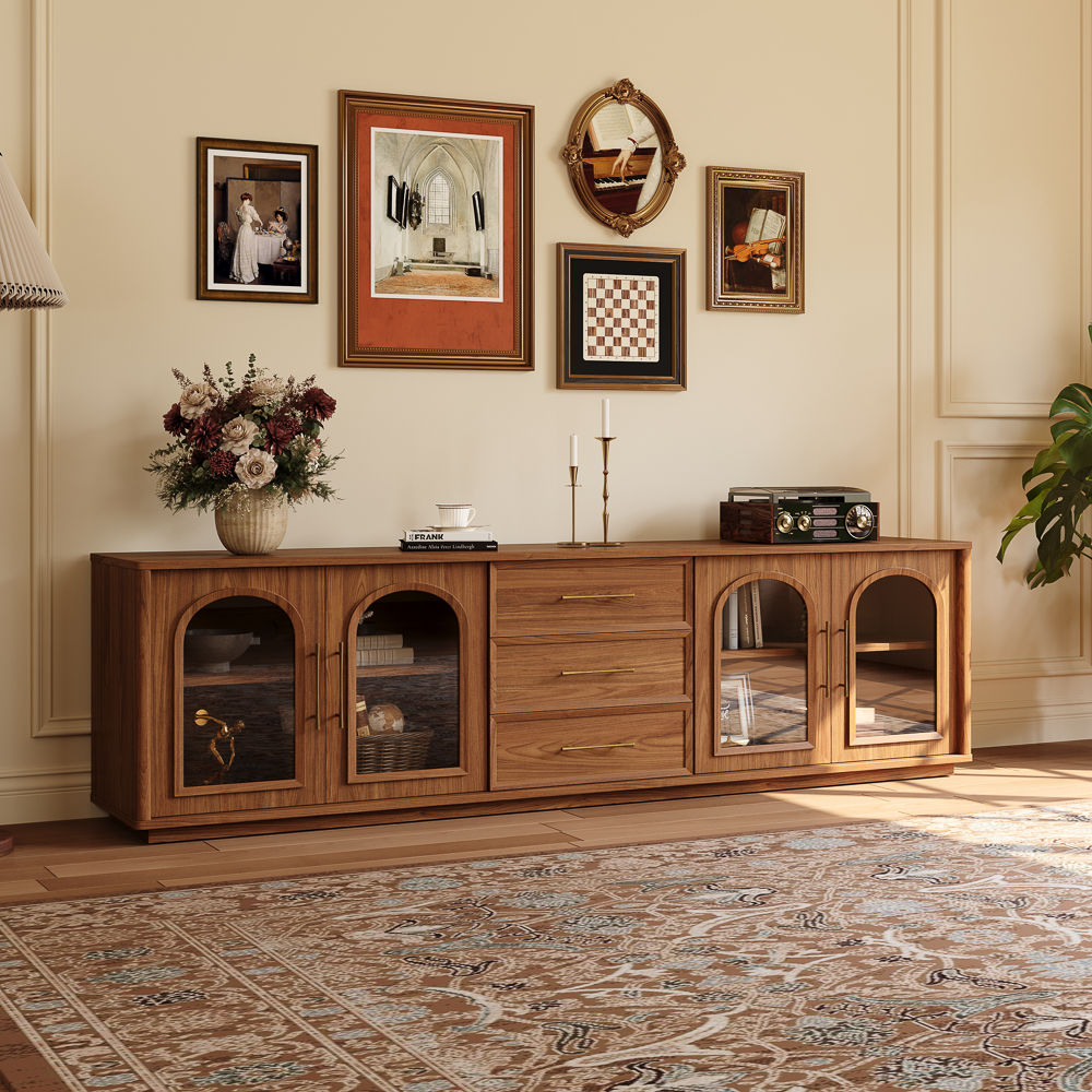 Walnut Color Walnut Color Engineered Wood TV Stands