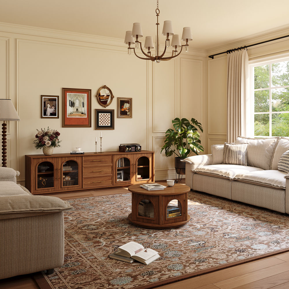 Cloister Walnut Color Engineered Wood TV Stands