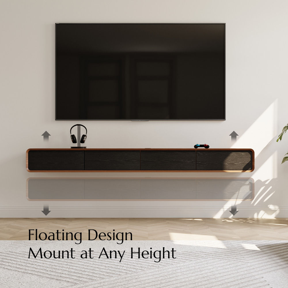 Merrin Dark Wood & Black MDF TV Stands