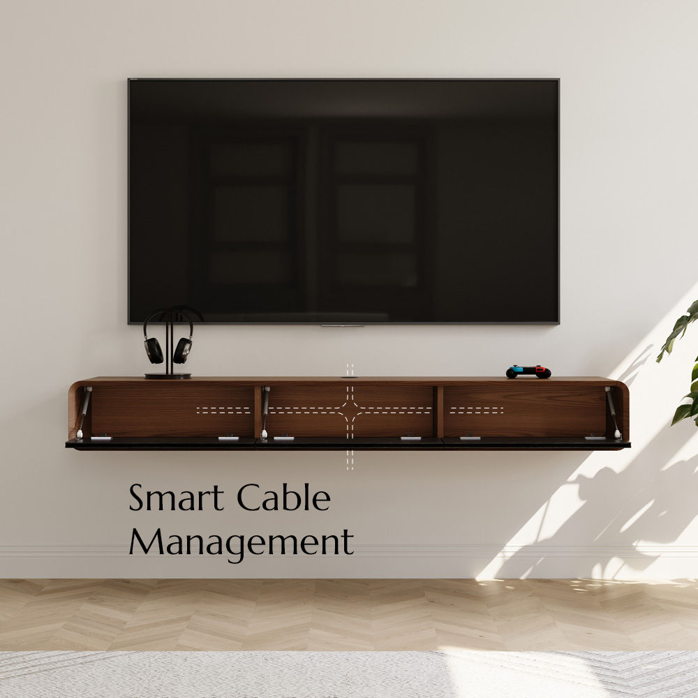 Modern Dark Wood & Black MDF TV Stands