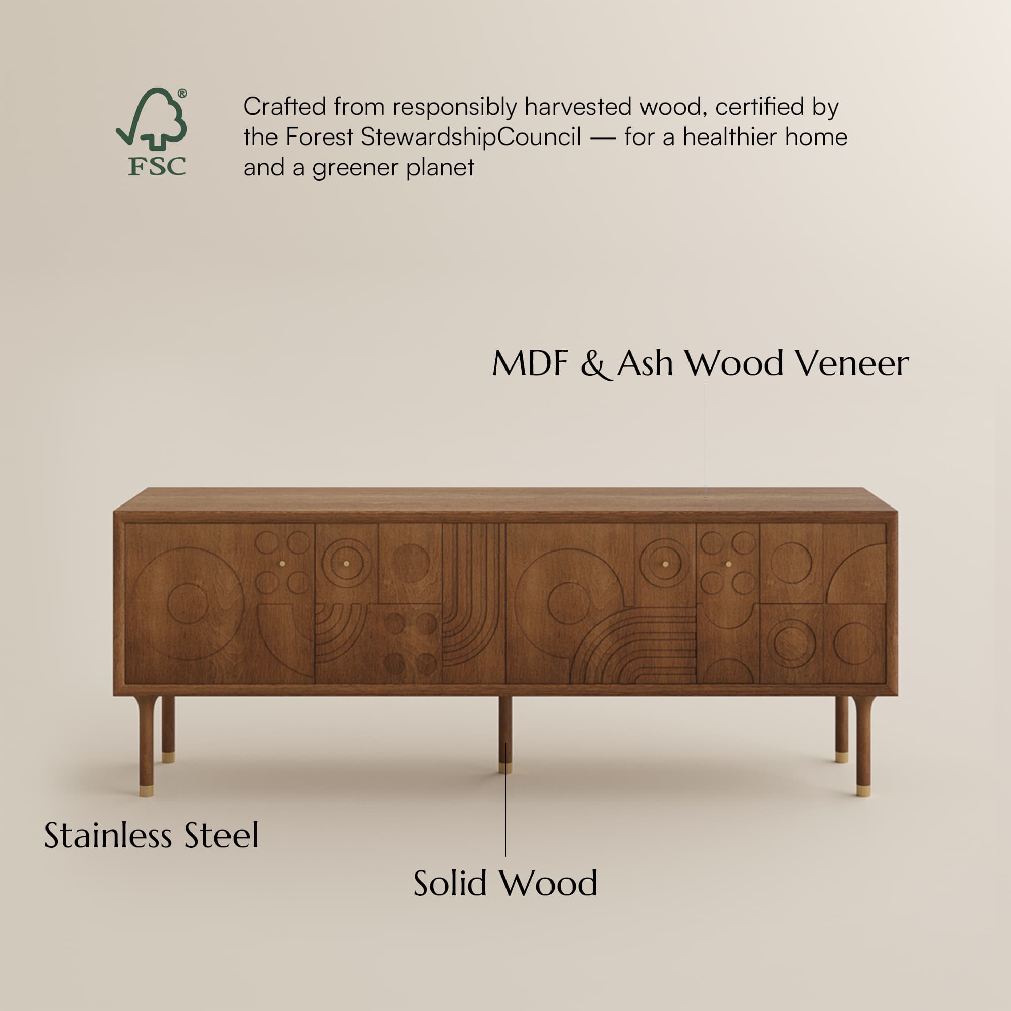 Living Room Walnut Color MDF TV Stands