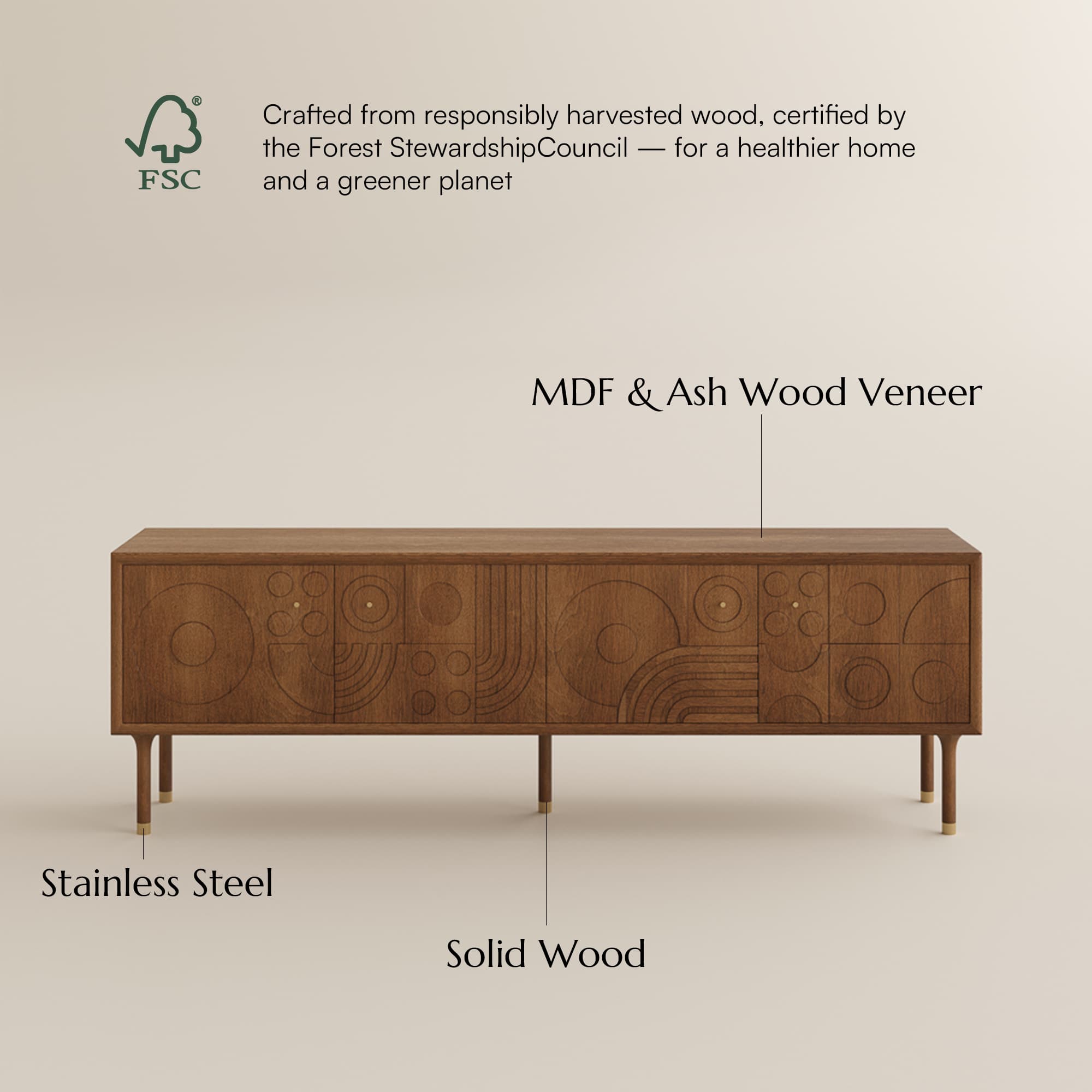 with Storage Walnut Color MDF TV Stands