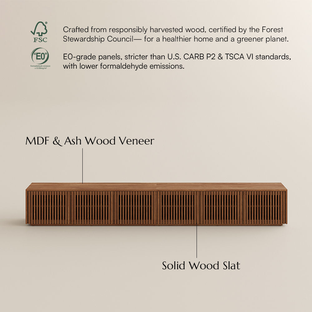Aeolus Walnut Color MDF TV Stands