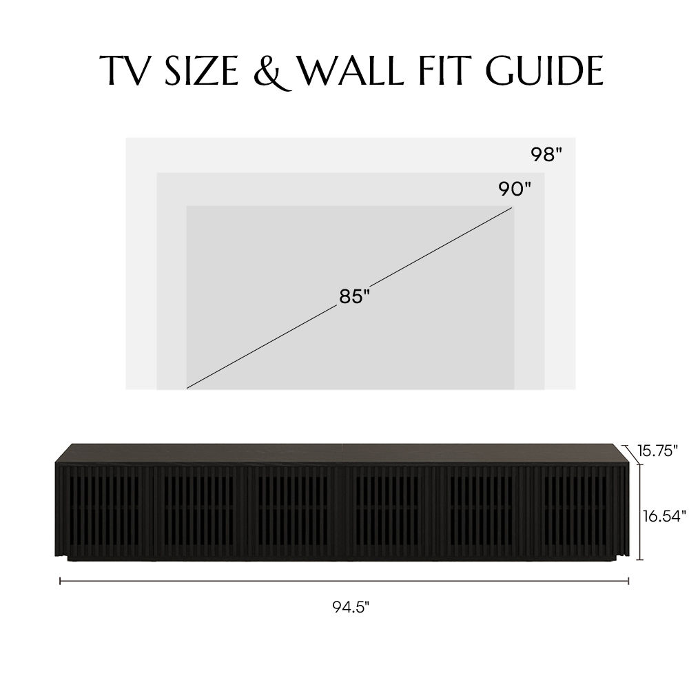 with LED Lights Black MDF TV Stands