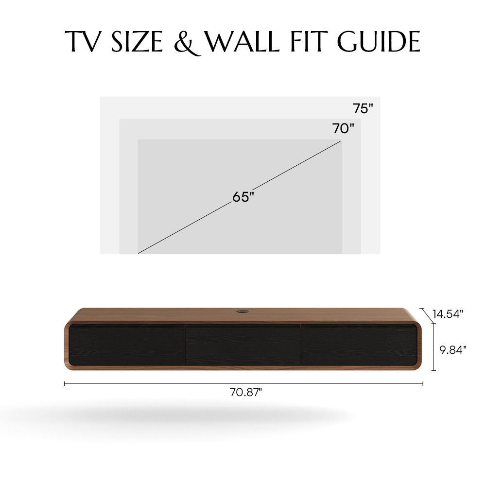 Merrin Dark Wood & Black MDF TV Stands