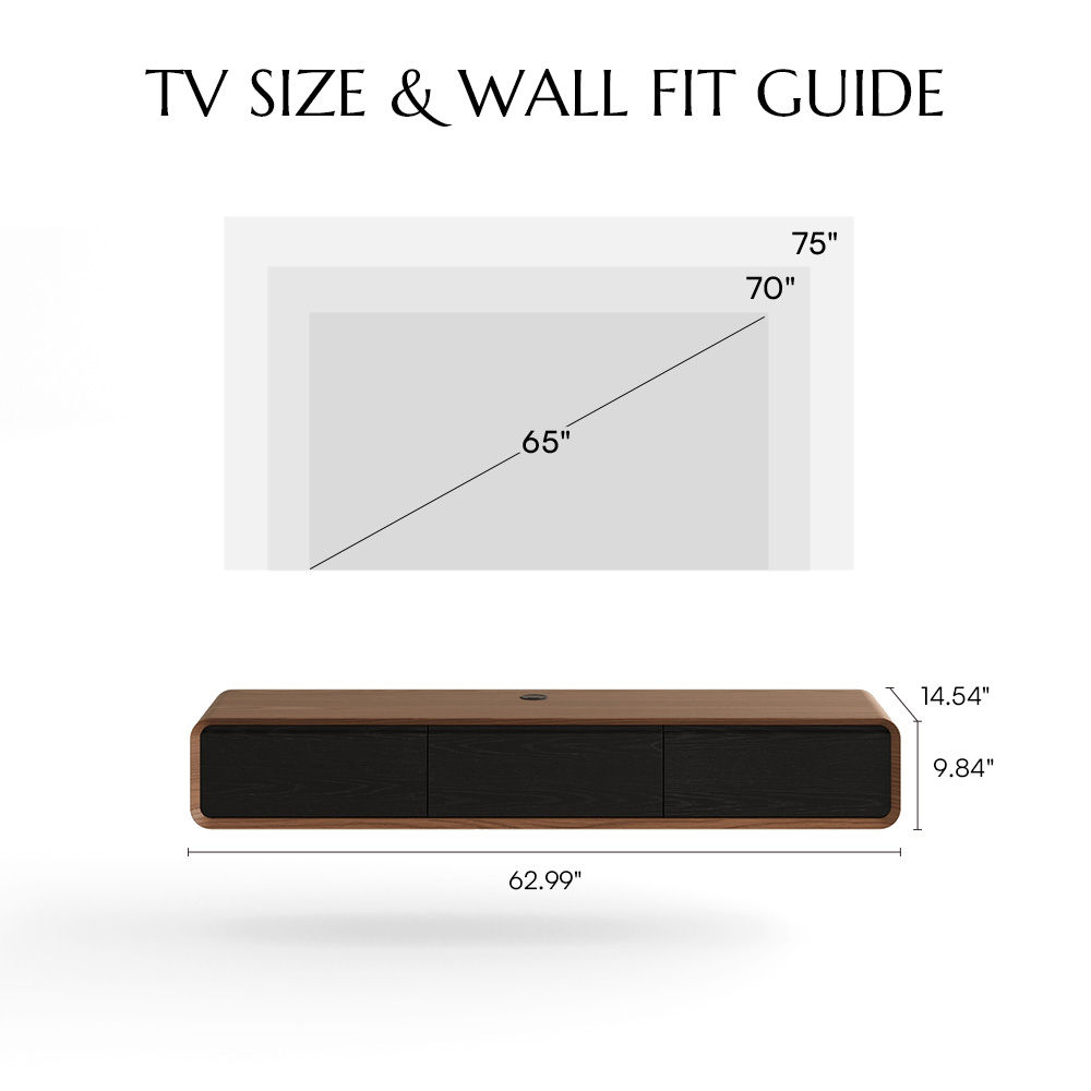 Living Room Dark Wood & Black MDF TV Stands