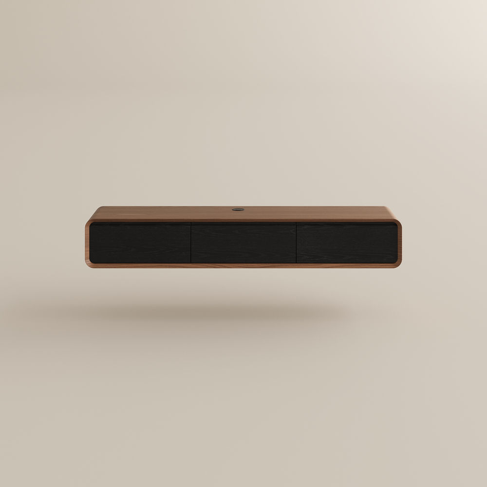 Wood Dark Wood & Black MDF TV Stands