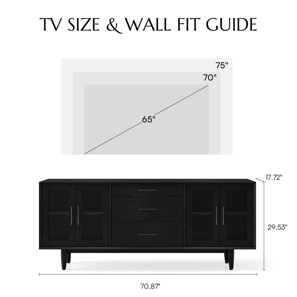 Black MDF Living Room Set