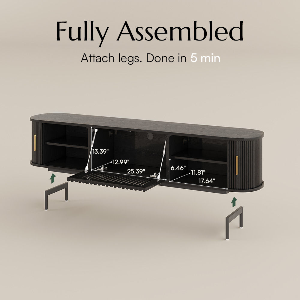 Mid Century Modern Black Plywood TV Stands