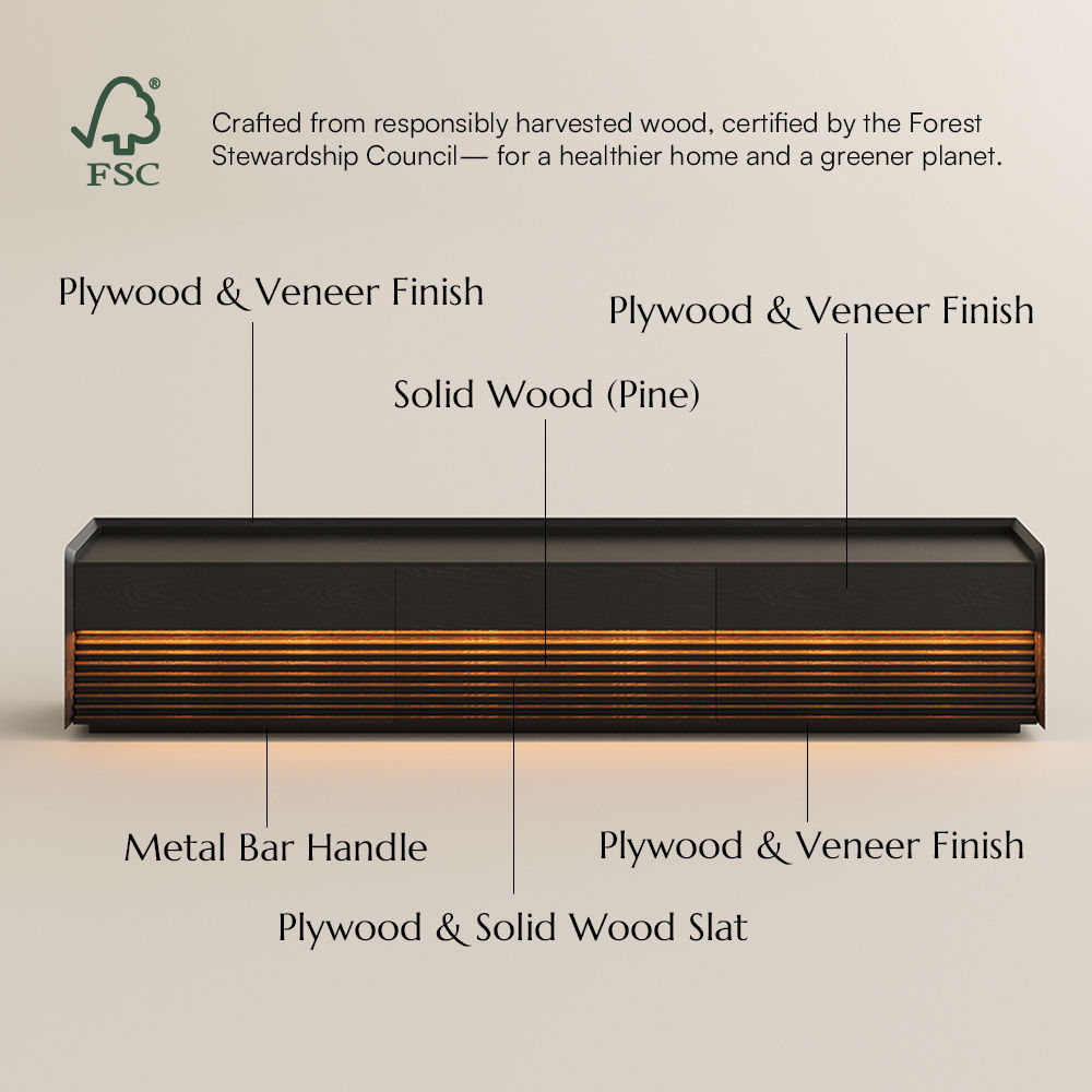 Low Black Plywood TV Stands