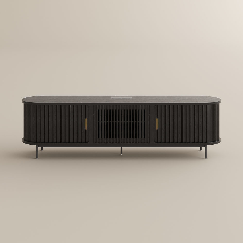 Black Engineered Wood TV Stands
