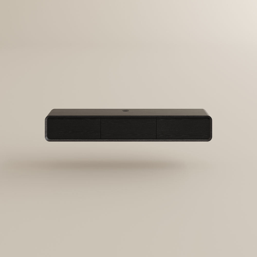 with Doors Black MDF TV Stands