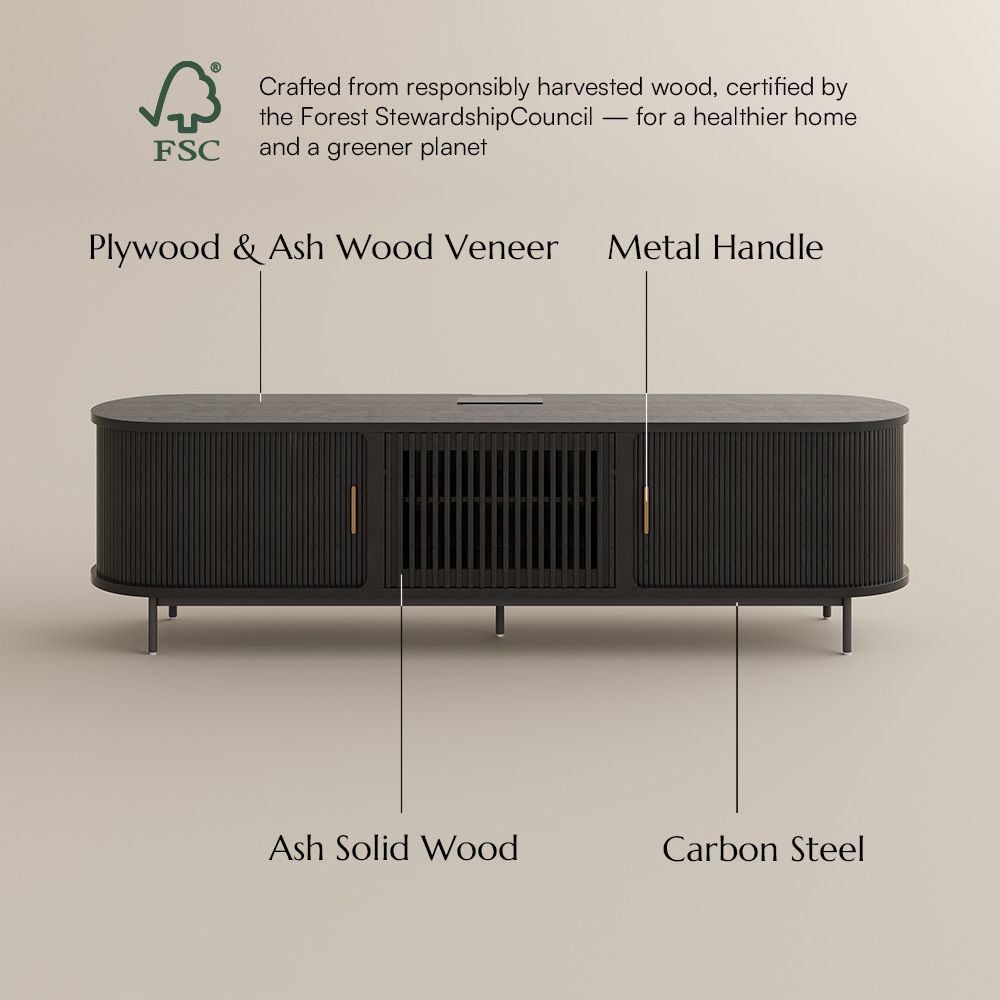 with Storage Black Engineered Wood TV Stands