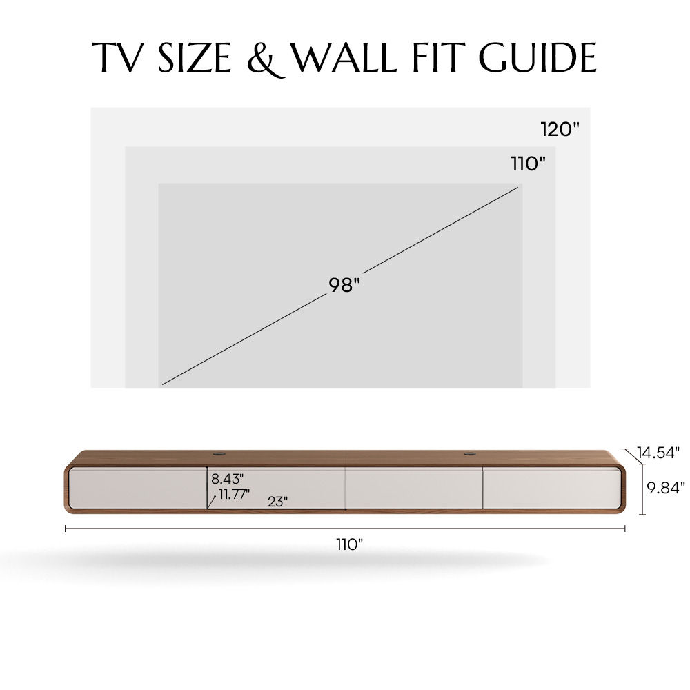 with Drawers Dark Wood & White MDF TV Stands