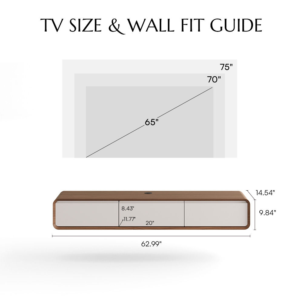 Living Room Dark Wood & White MDF TV Stands