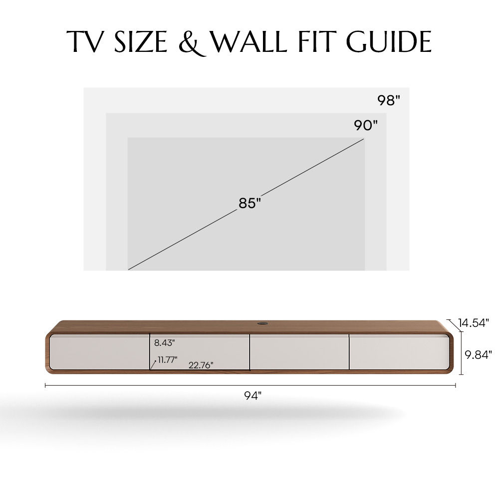 Wall Mount Dark Wood & White MDF TV Stands