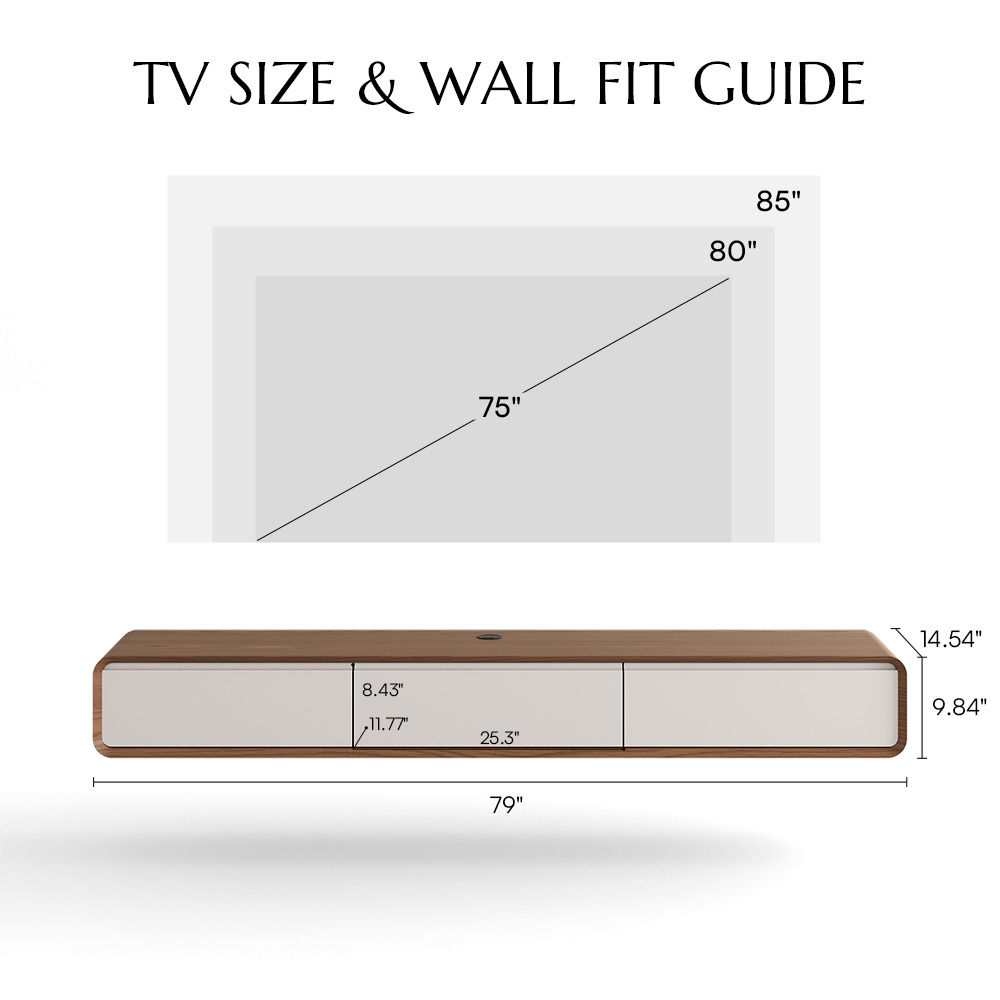 Living Room Dark Wood & White MDF TV Stands