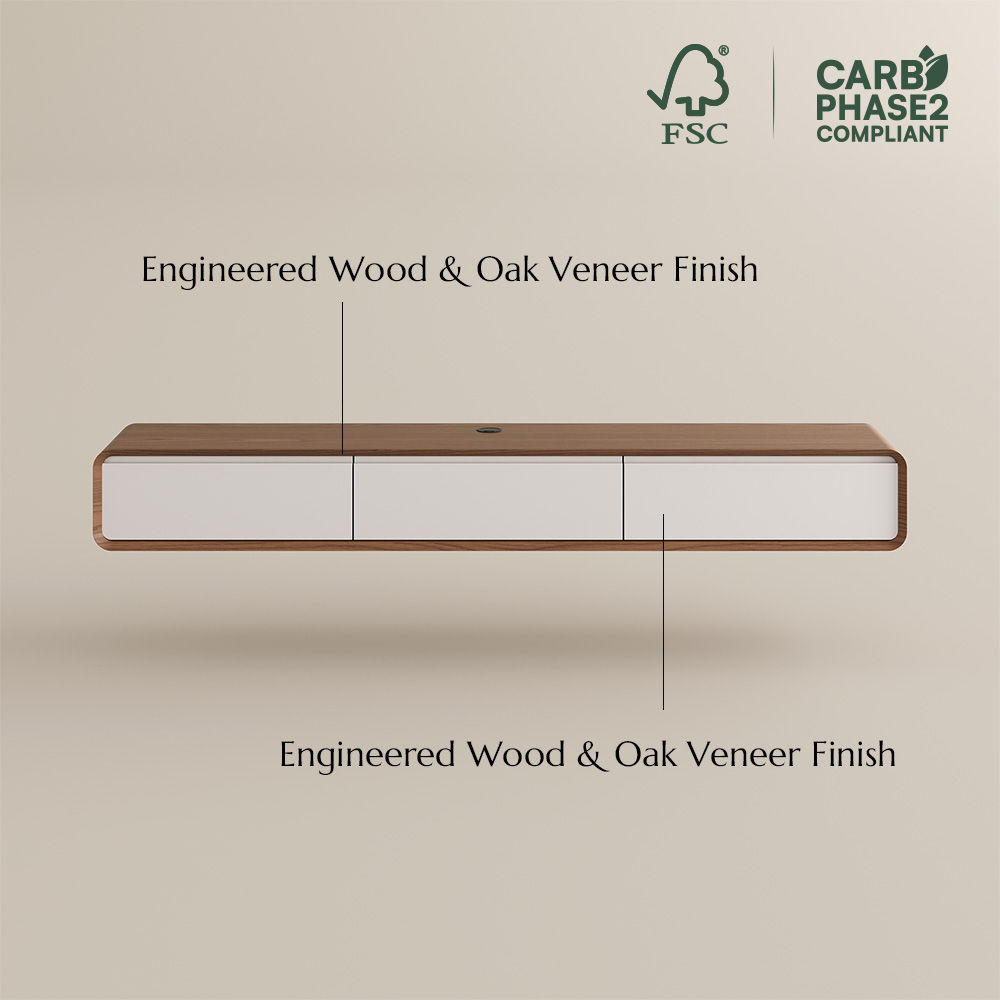Long Dark Wood & White MDF TV Stands