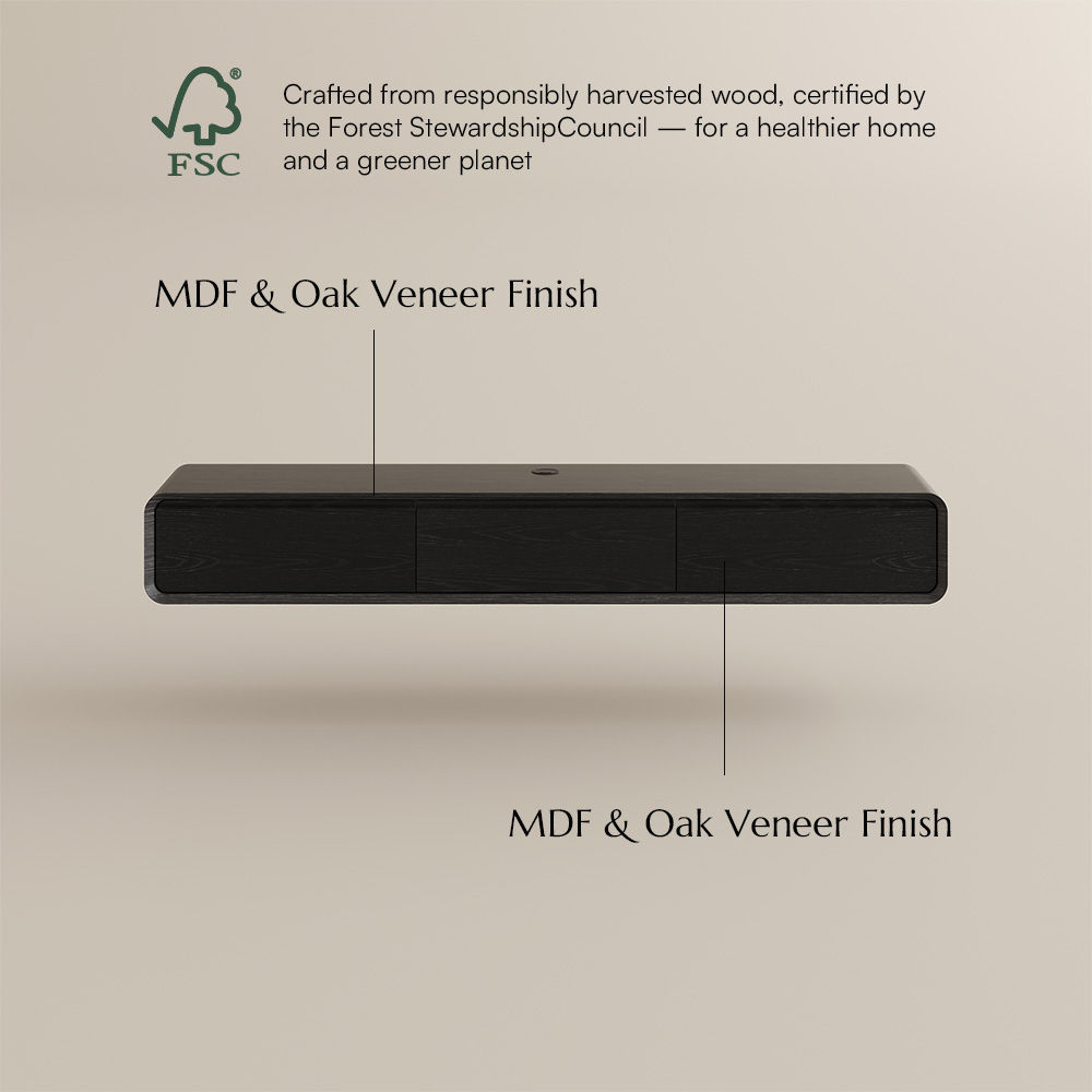 Floating Black MDF TV Stands
