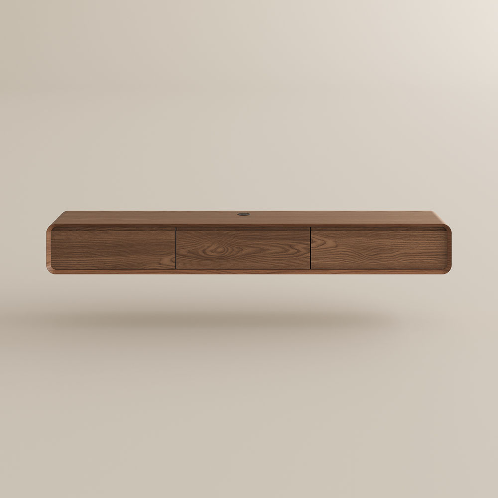 Floating Dark Wood MDF TV Stands