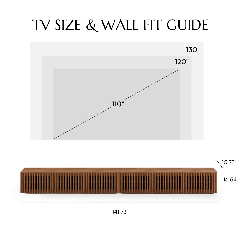 On the Ground Walnut Color MDF TV Stands