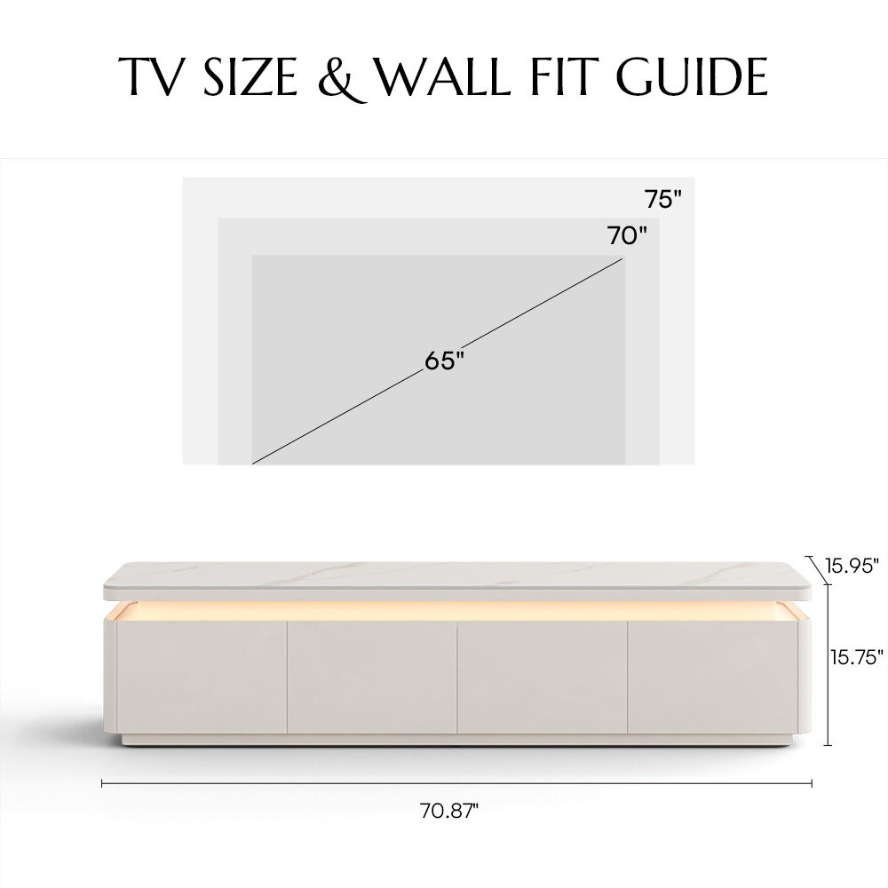 Perfect for 65 Inch TV White MDF TV Stands