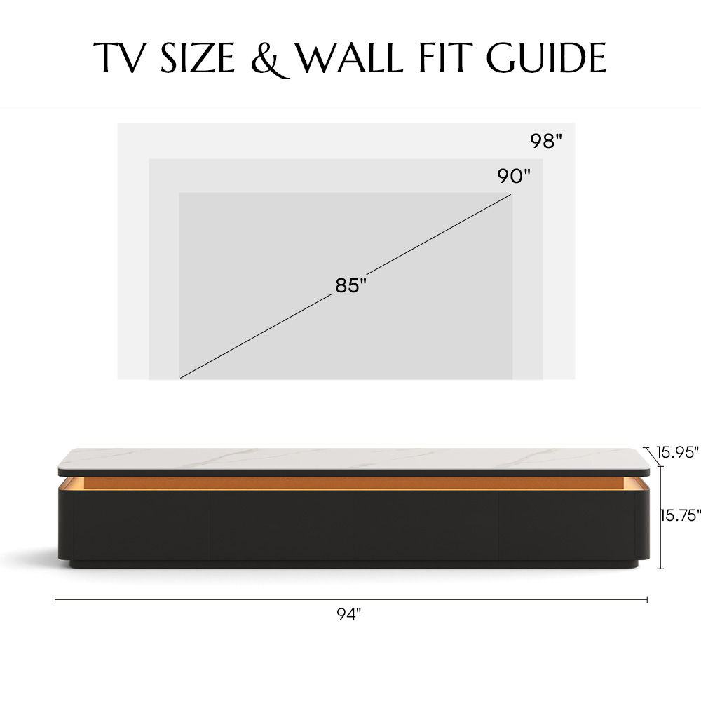 with Drawers White & Black MDF TV Stands