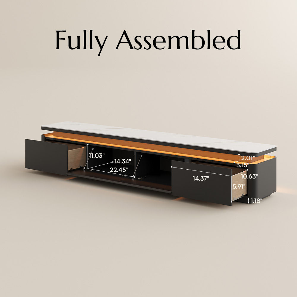 Wood White & Black MDF TV Stands